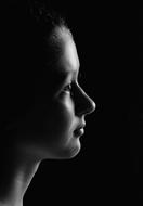 Portrait Silhouette Girl black and whire