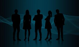 people silhouette black drawing