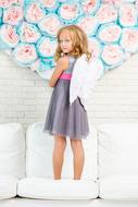 child Girl Standing at wall decoration