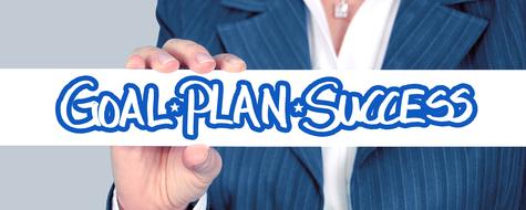 goal plan success hand banner