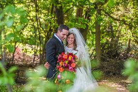 Man Woman wedding park
