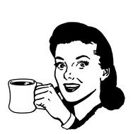 woman with coffee mug as illustration