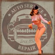 vintage girl as advertisement