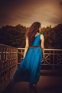 Girl In blue Long Dress