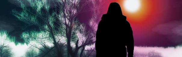 lonely person silhouette