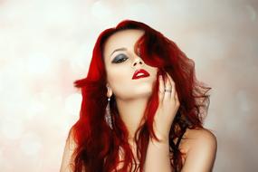portrait of sensual woman with red hair