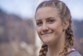 optimistic young blonde Girl, portrait