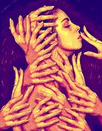 Painting Woman Portrait hands