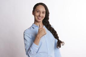 woman showing positive gesture