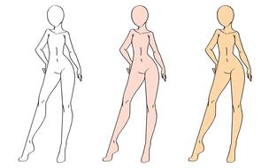 three female mannequins, drawing