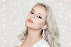 sensual blonde Girl head up