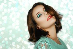 Fashion Woman Lovely blue background