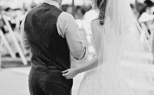 Wedding Bride Groom black and white