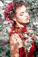 Flower Lovely red girl