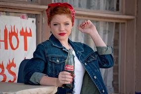 pin-up girl with coca-cola, Retro Style photo