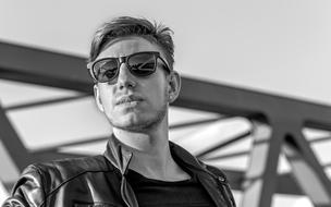 monochrome photo of man in Sunglasses Summer Days