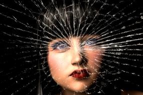 depression woman burn dark face
