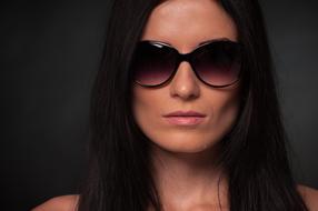 brunette portrait in sunglasses
