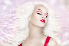 Girl Model hair white