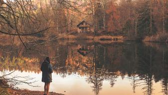 Woman Alone lake forest