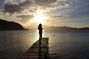 Sea sunset incredibly beautiful girl