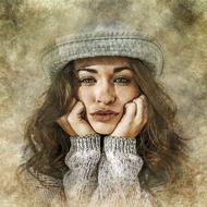 Girl face illustration