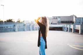 Blonde Woman on street
