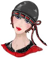 art fashion retro lady drawing