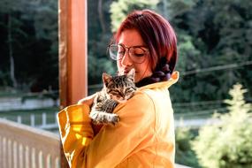 Lady and cat
