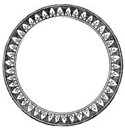 vintage round frame, black and white