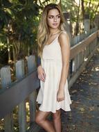 Beautiful Girl Woman near fence