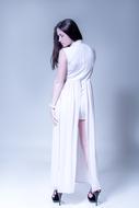 Girl In Long Dress white