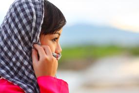 woman in scarf in Cambodia