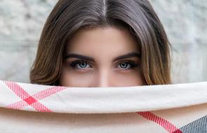 beautiful female eyes in the portrait