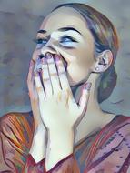 portrait of a girl with emotions