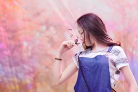 woman in bright sunlight
