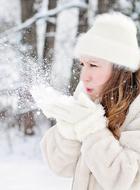 portrait of girl at Winter Snow Cold