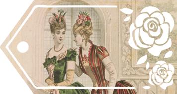 vintage fashion dress drawing
