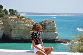 young woman in Portugal seaside