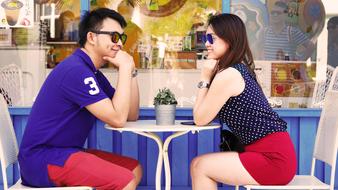 stylish young Couple in cafe