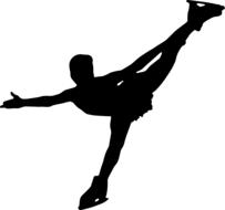 black silhouette of a skater on a white background