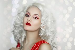 portrait of a girl with white curly hair