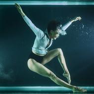 girl in underwater freedom