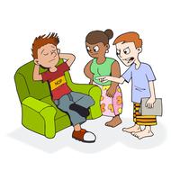 unemployed son and nervous parents