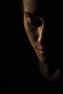 Beautiful Model Woman at dark