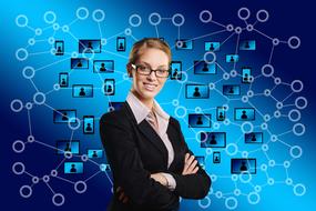 Woman Face and social icons