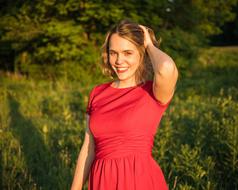 Portrait of the woman in the red dress