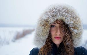 Woman winter snow
