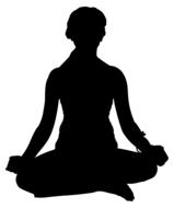 silhouette of a woman in lotus position