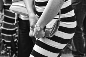photo of a female striped dress